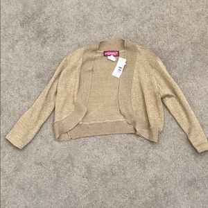 Gold Sparkly 3/4 sleeve Shrug Bolero size xs